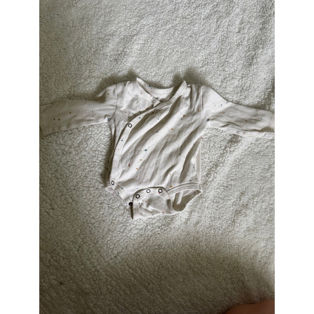 Pehr Kimono Bodysuit Kids 6-12M Cream Excellent Organic Cotton Celestial Star